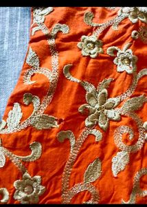 Orange Stitch Kurti