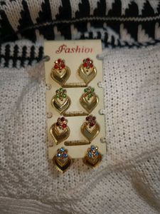 Assorted Heart Stud Earring Set