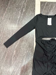 Black Cut-out Fit &amp; Flare Dress