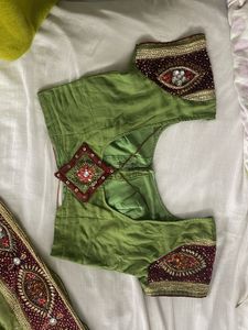 Green Heavy Handwork Saree