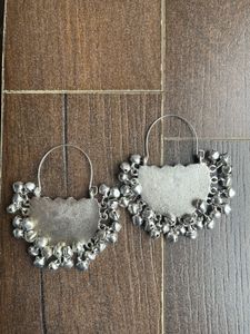 Oxidised Jaipur Silver Earrings