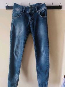 Shaded Blue Three Buttoned Jeans