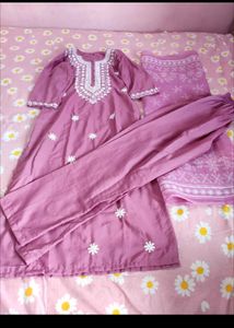 Pink Embroidered Kurta Set