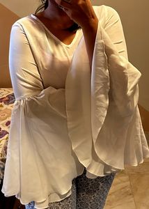 Pinteresty Flared Sleeves Crop Top