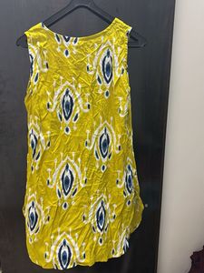 Yellow Printed short kurt