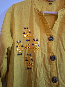 Rayon Mustard Yellow Kurta