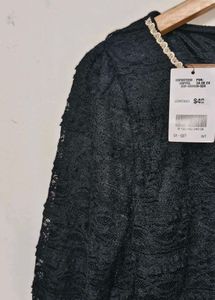 Trendy New  Elegant Black Lace Top
