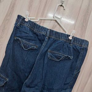 Blue Denim Cargo Jeans
