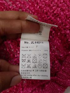 Pink crochet shrug