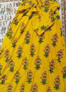Yellow Graphic Print Kurti