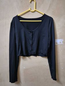 Black Button Cardigan