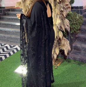 Elegant Designer Black Saree with Stiched velvet b