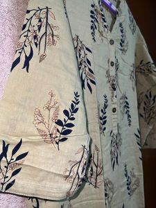 Floral Print Button-Down Kurta