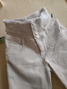 Combo Of Low Rise White Skinny Jeans And  A Jacket