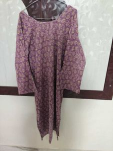 Elegant Purple Printed Kurta Set