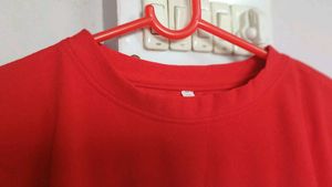 Red &amp; White Mini T-Shirt Dress