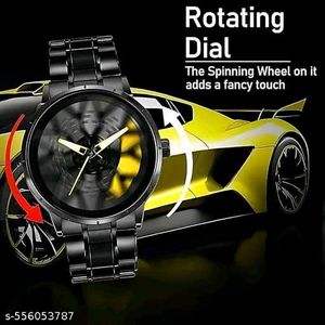 Sleek Black &amp; Yellow Accent Watch