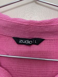 Pink Button-Down Top