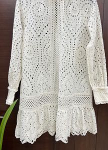 H&amp;M White Eyelet Dress