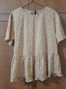 Leopard print Plus size Peplum Top