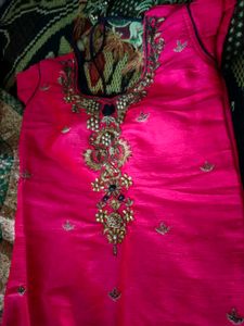 Pink Embroidered Indian Dress