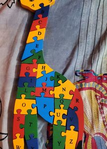 Giraffe Puzzle With Alphabets And Numbers