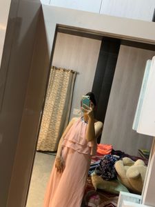 Pretty Peach Backless Dress🎀🦋