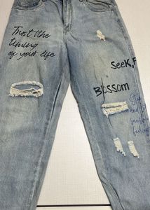 Women Blue Boyfriend Fit Jeans