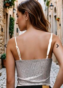 Sparkly Sequin Cami Top Sequined Bodysuit