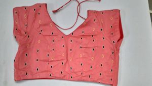 Peach Clour  Printed Party Wear Blouse