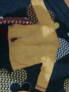 Yellow Embroidered Kurta Dhoti Set