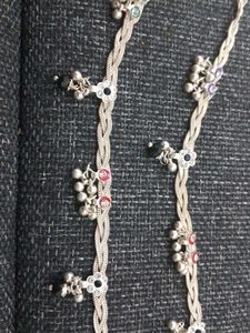 Silver Anklets with Charms