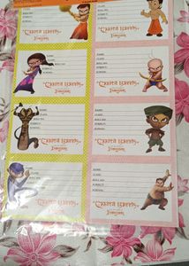 1White Note Book, 3packs Of Chhota Bheem Stickers