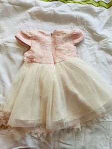 Elegant Pink &amp; Cream Tulle Dress