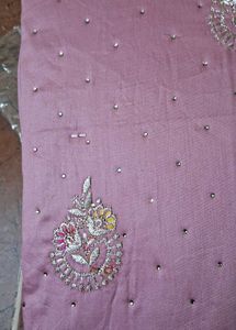 Deepavali    sale pink cotton stone work churidar