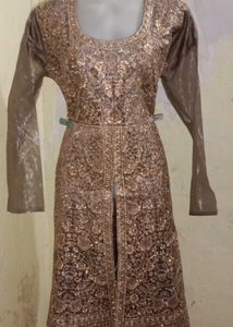 Unsteached Elegant Embroidered Ethnic Gown