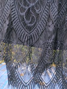 Elegant Black Lace Midi Skirt