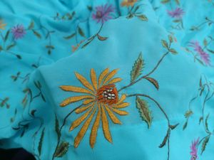 Blue Pure Chiffon Saree