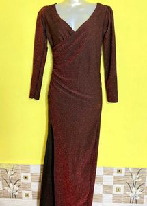 Elegant Maroon Evening Gown