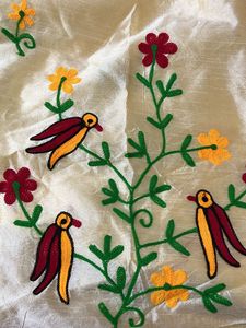 Shantiniketan thread Embroidered Silk Saree
