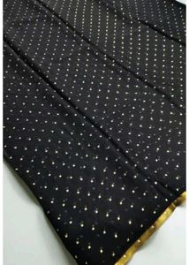 Elegant Black Polka Dot Saree.