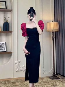 Black Slit Bodycon Dress