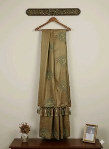 gold stone work saree