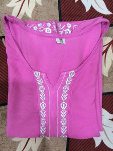 Pink Embroidered Kurti