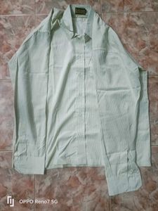 Full Sleeve Cream Colour Striped Formal Shirt