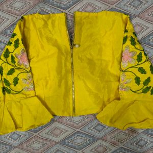 Yellow Embroidered Lehenga Choli Set