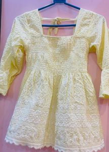 Yellow Embroidered Dress