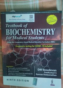BIOCHEMISTRY TEXT BOOK BY VASUDEVAN FOR MBBS STUDS