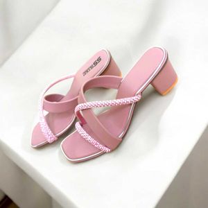 Pink Block Heel Sandals