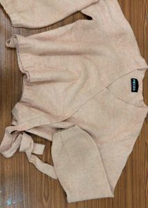 Peach Wrap wool sweater🕷️🕸️‼️